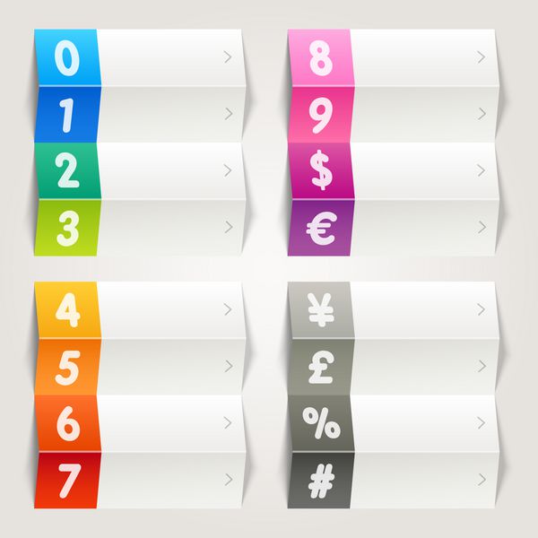 رنگین کمان - الگوی ناوبری نمادهای ارز اعداد