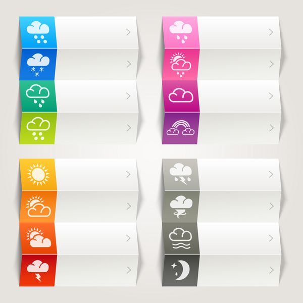 رنگین کمان - الگوی ناوبری نمادهای آب و هوا و هواشناسی