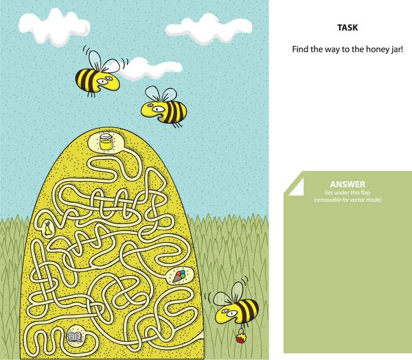 بازی ماز زنبورهای عسل با محلول قابل حذف برای حالت برداری