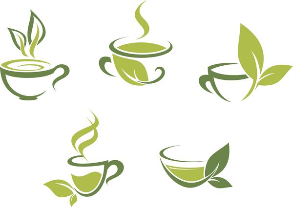 فنجان های چای تازه و برگ های سبز چنین قالبی نسخه jpeg نیز در گالری موجود است
