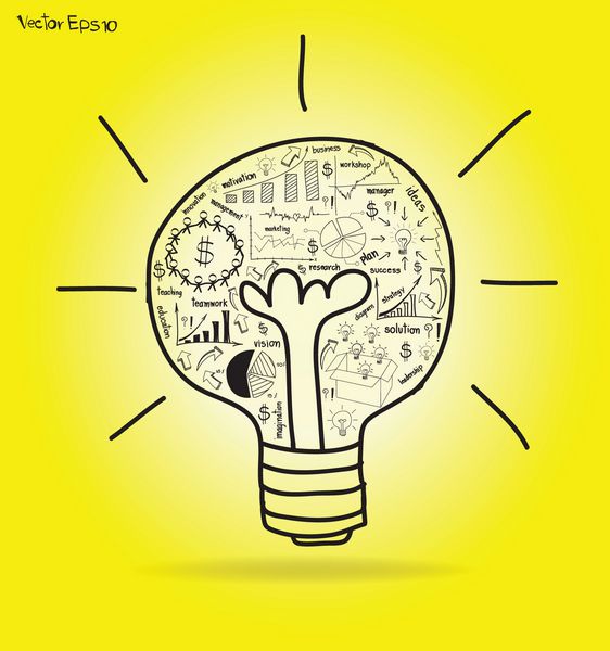 لامپ وکتور با ایده مفهومی طرح استراتژی کسب و کار