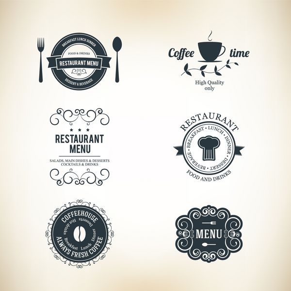مجموعه لیبل برای طراحی منوی رستوران