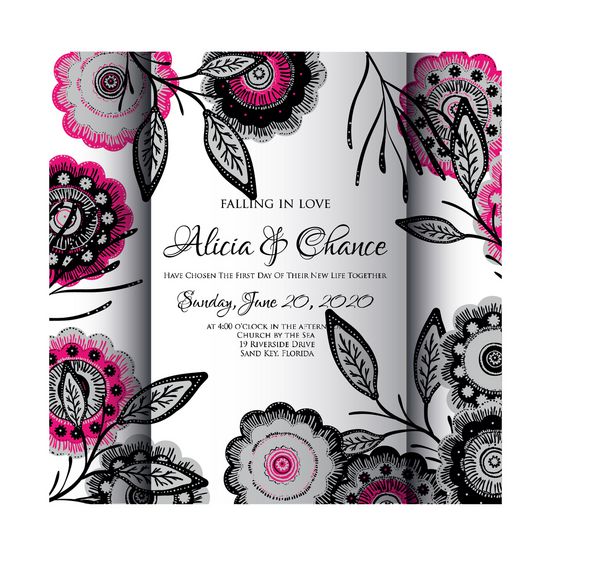 کارت عروسی یا دعوتنامه با پس زمینه گل انتزاعی کارت پستال تبریک با الگوی ظرافت وکتور گرانج یا رترو با گل رز تصویر گل گل سالگرد به سبک وینتیج