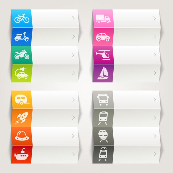 رنگین کمان - الگوی ناوبری نمادهای حمل و نقل و خودرو