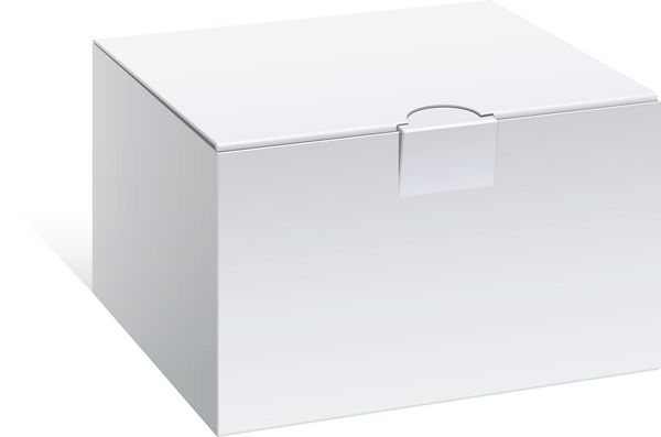 جعبه بسته بندی سفید واقعی برای نرم افزار دستگاه های الکترونیکی و سایر محصولات وکتور