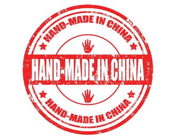 تمبر لاستیکی اداری گرانج انتزاعی با متن دست ساز در چین که داخل تمبر نوشته شده است