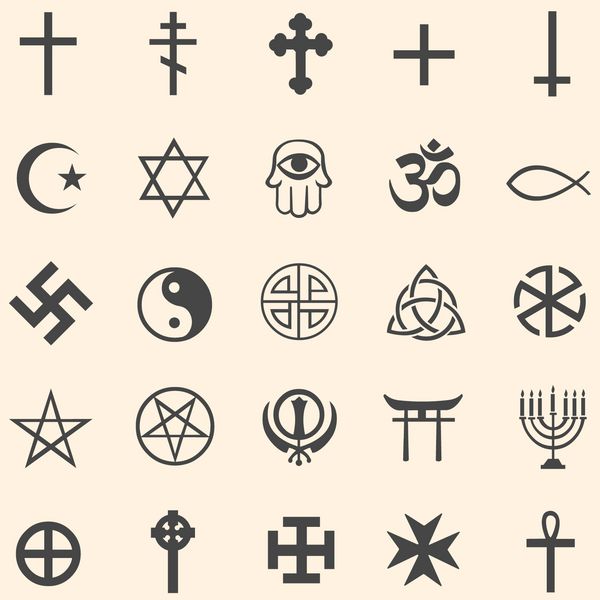 مجموعه وکتور نمادهای مذهبی