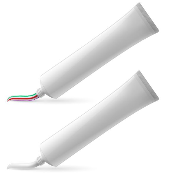 دو خمیر دندان تصویر در زمینه سفید برای طراحی