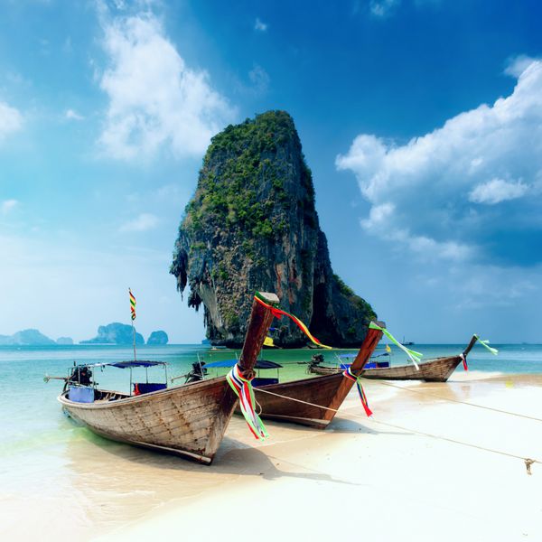 پس زمینه مناظر جزیره گرمسیری ساحل تایلند