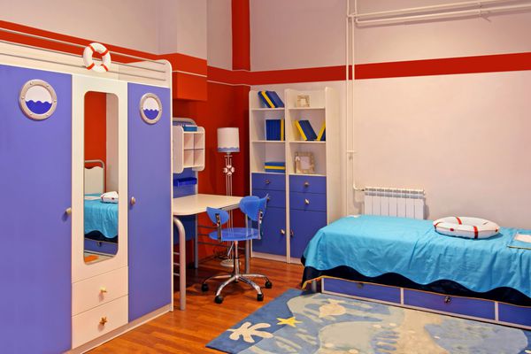فضای داخلی اتاق کودک با تم دریایی
