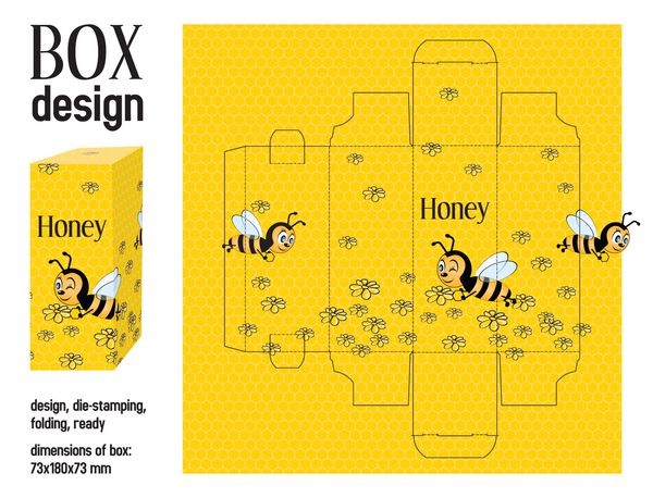 طرح جعبه عشق دای استمپ تاشو آماده ابعاد 73x180x73 میلی متر - عسلی