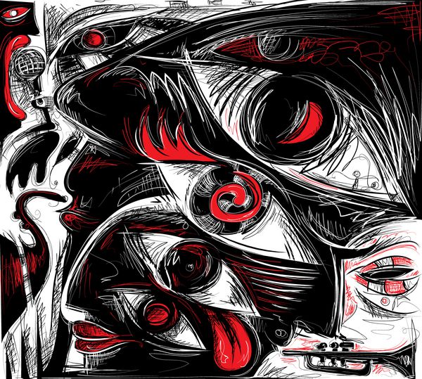 اثر هنری انتزاعی چشم کوترو وکتور