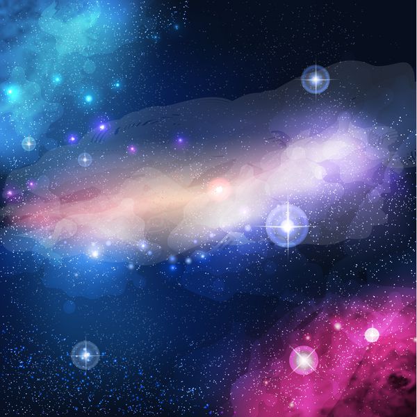 وکتور آبی کهکشان درخشان درخشان با ستاره