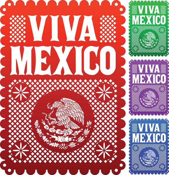 viva mexico - دکوراسیون وکتور تعطیلات مکزیکی
