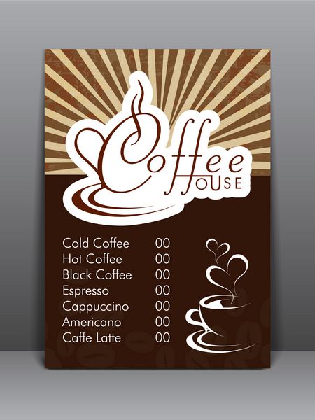 طراحی منو کارت برای قهوه خانه