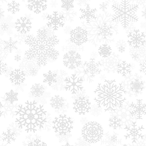 الگوی بدون درز کریسمس از دانه های برف خاکستری در پس زمینه سفید