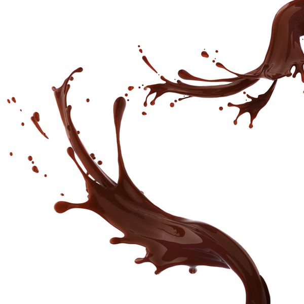 پاشیدن قهوه قهوه ای یا شکلات ایزوله شده در پس زمینه سفید