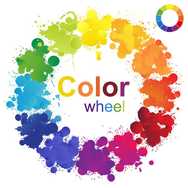 چرخ رنگ خلاق ساخته شده از پاشیدن رنگ