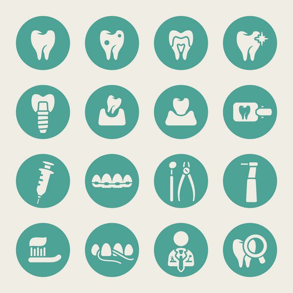 مجموعه آیکون های دندانپزشکی