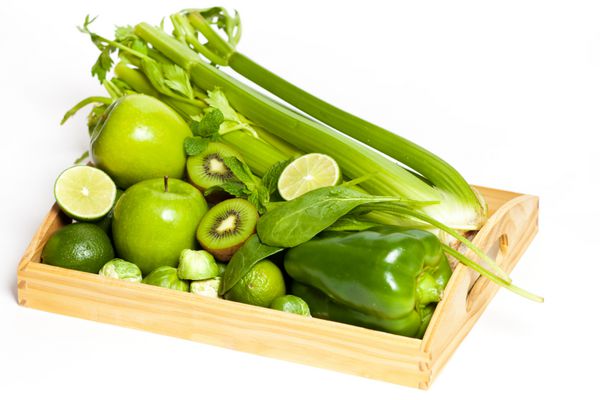 سبزیجات و میوه های سبز تازه