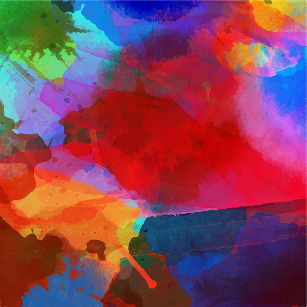 پالت آبرنگ انتزاعی رنگ های آبی ترکیب رنگ پس زمینه وکتور ترکیبی از رنگ ها لکه هایی با اسپری از رنگ های آب اثر نویسنده