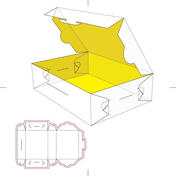 جعبه با درب فلاپ و طرح نقشه