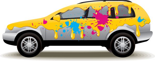 نقاشی ماشین ماشین را در رنگ های مختلف رنگ آمیزی کنید