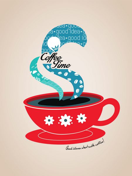 تصویر گرافیکی مفهومی زمان قهوه