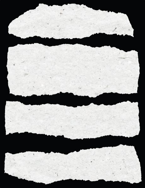 مجموعه ای از کاغذهای پاره شده سفید