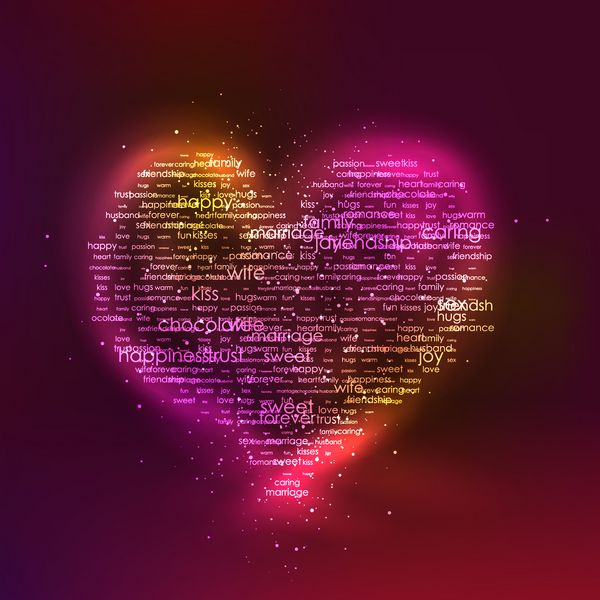 شکل قلب از حروف - تایپوگرافی