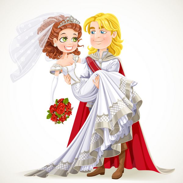 عروسی شاهزاده پرنسس جذاب و افسانه ای با گل رز قرمز