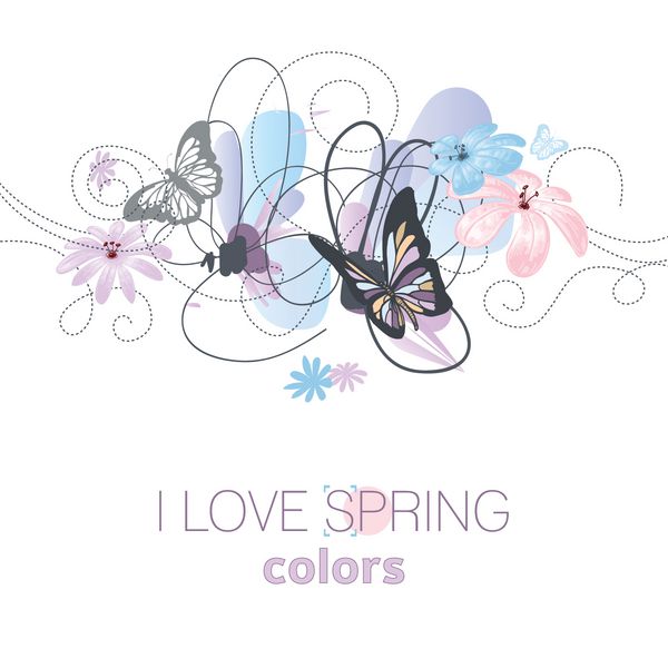 کارت گل هنری بهاری در رنگ های پاستلی