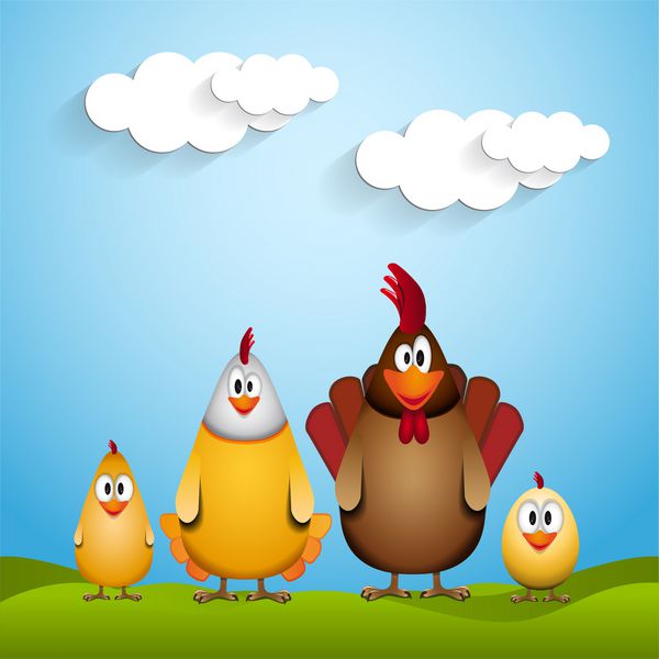 عید پاک خانواده مرغ خنده دار تصویر کارت وکتور