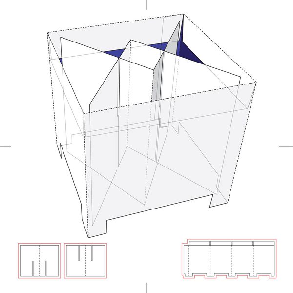 پایه نمایش مربعی با تقسیم کننده و طرح نقشه