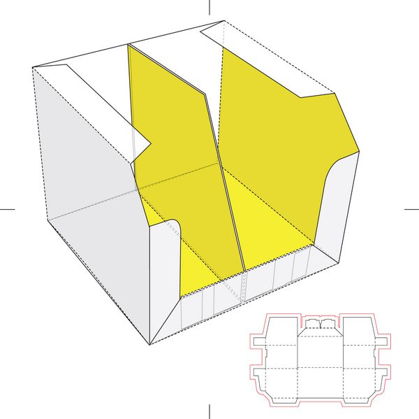 جعبه نمایش با تقسیم کننده و طرح طرح