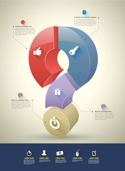 وکتور گام علامت سوال سه بعدی با آیکون های سایه های بلند می توانید برای الگوی مفهوم کسب و کار وب چاپ گرافیکی عناصر استفاده کنید
