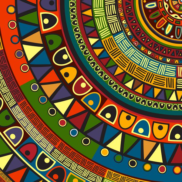 طراحی قبیله ای رنگی هنر انتزاعی