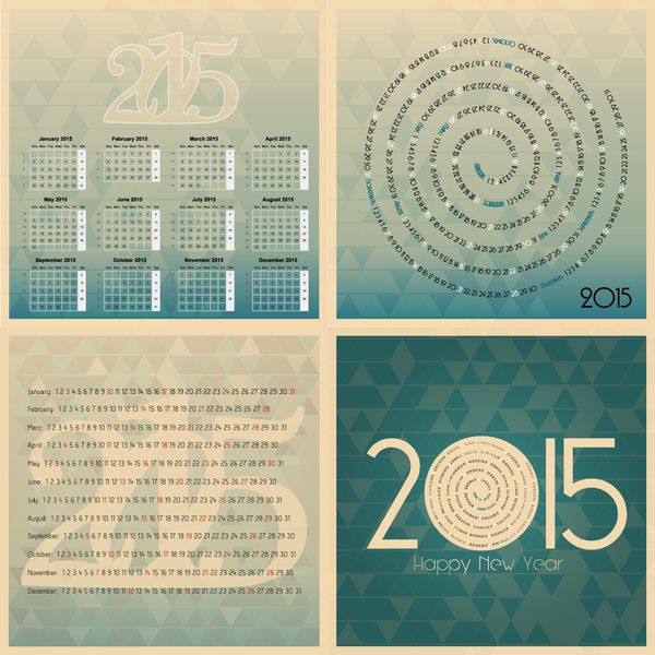 مجموعه ای از تقویم سال 2015 اروپا