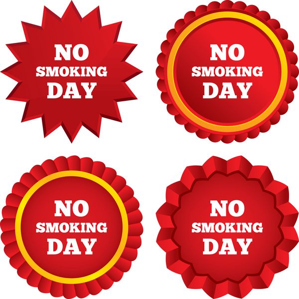 نماد علامت روز سیگار کشیدن ممنوع است نماد روز ترک سیگار برچسب ستاره های قرمز برچسب های نشان گواهی بردار