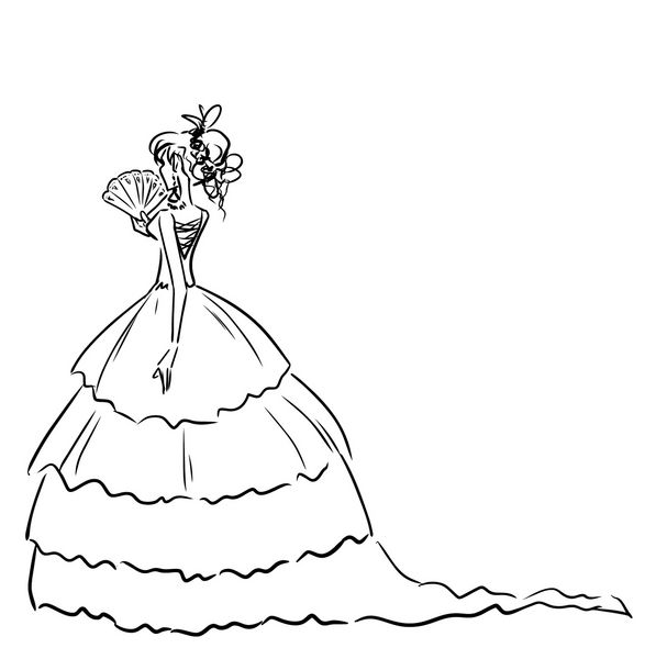 خط خطی زنی با پنکه با لباس بلند