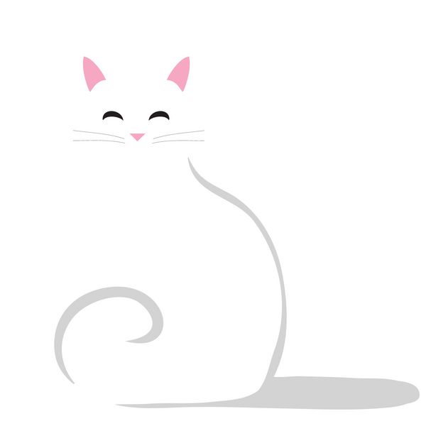 تصویر تلطیف شده از یک گربه در پس زمینه سفید