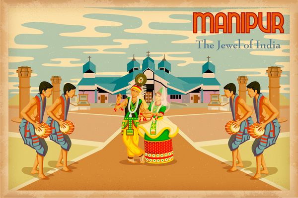 تصویری که فرهنگ مانیپور هند را به تصویر می کشد