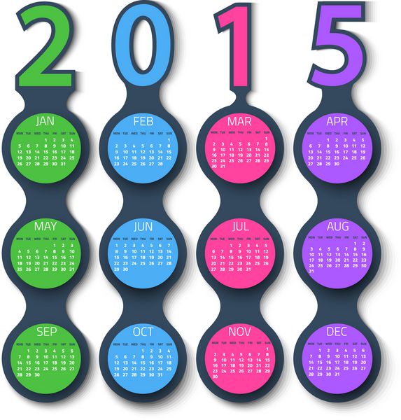 illustration of illustration of calendar 2015 وکتور پس زمینه متابول