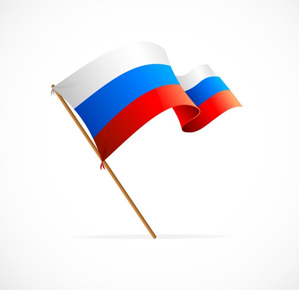 وکتور پرچم روسیه در پس زمینه سفید