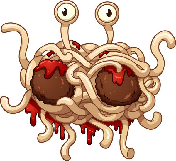 هیولای اسپاگتی پرنده وکتور وکتور کلیپ آرت با شیب های ساده همه در یک لایه