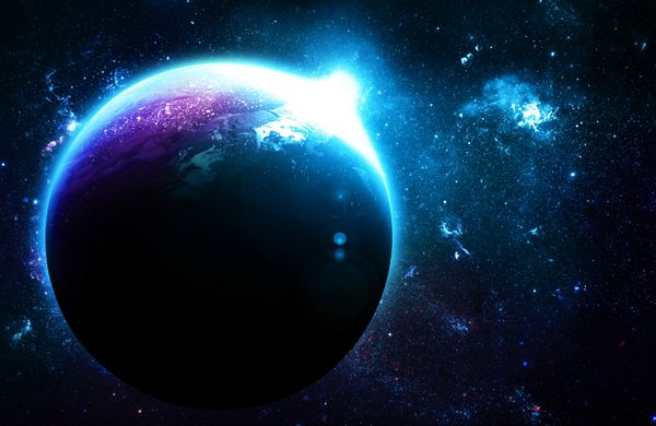سیاره آبی در طلوع خورشید - عناصر این تصویر ارائه شده توسط ناسا