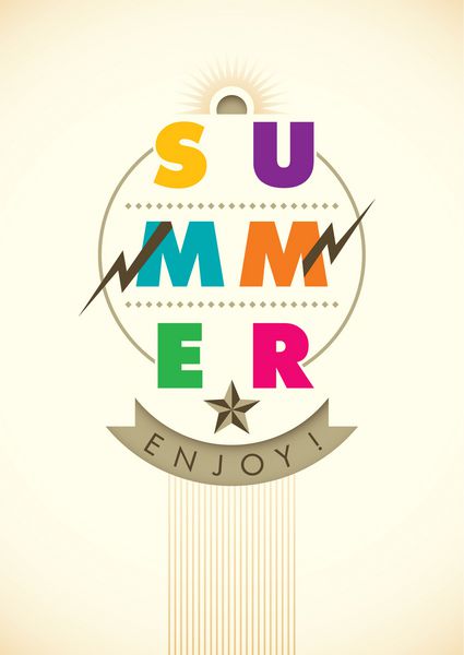 طراحی پوستر تابستانی مینیمالیستی وکتور
