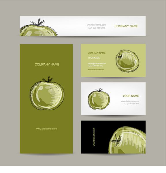 مجموعه طراحی کارت ویزیت طرح سیب