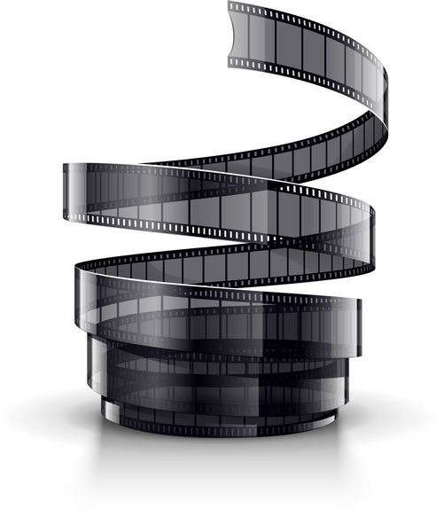 مارپیچ نوار فیلم سینمایی وکتور جدا شده در زمینه سفید