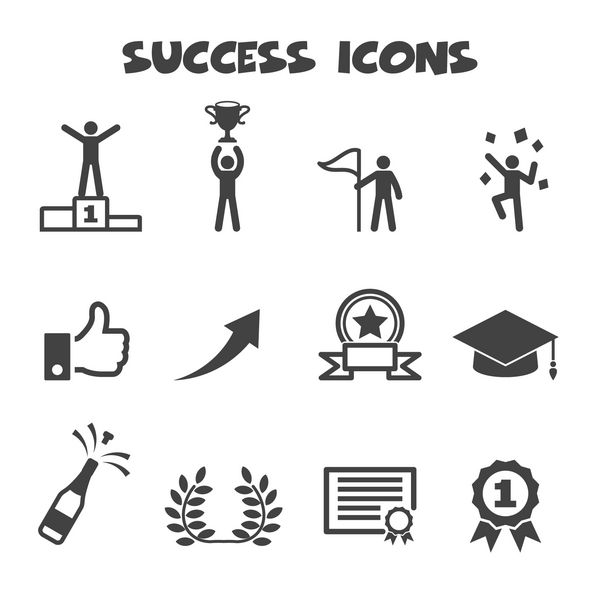 نمادهای موفقیت نمادهای تک بردار